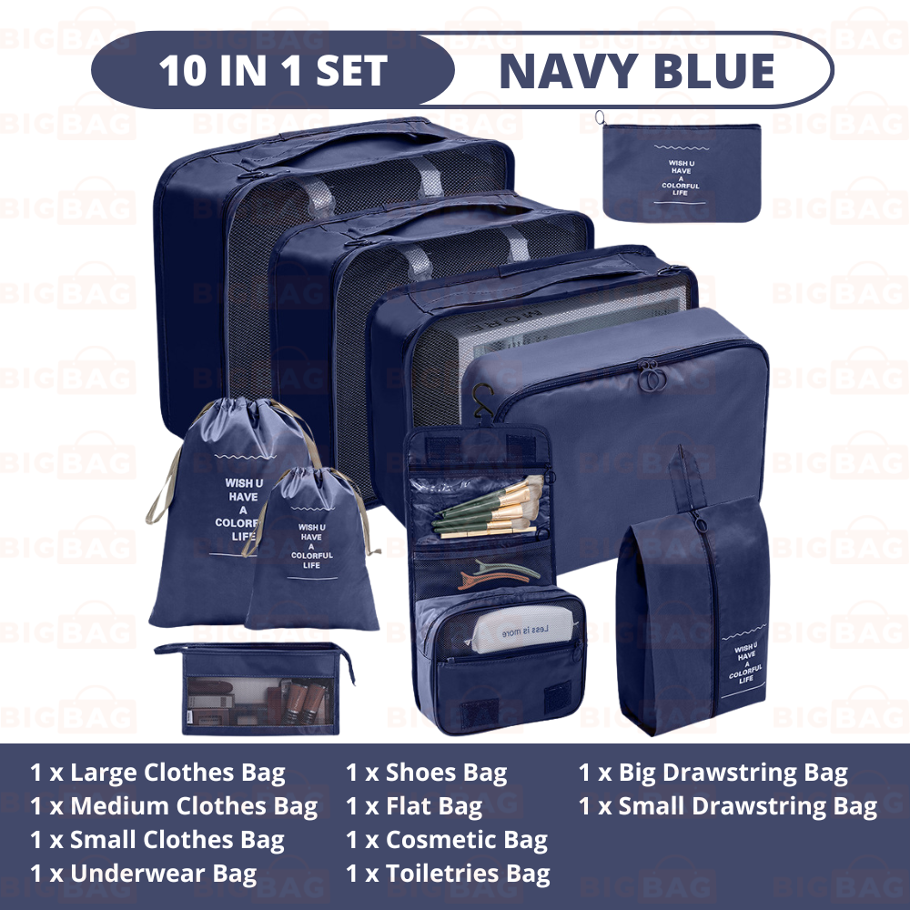 7/8/9/10 In 1 Set Travel Organizer Bag