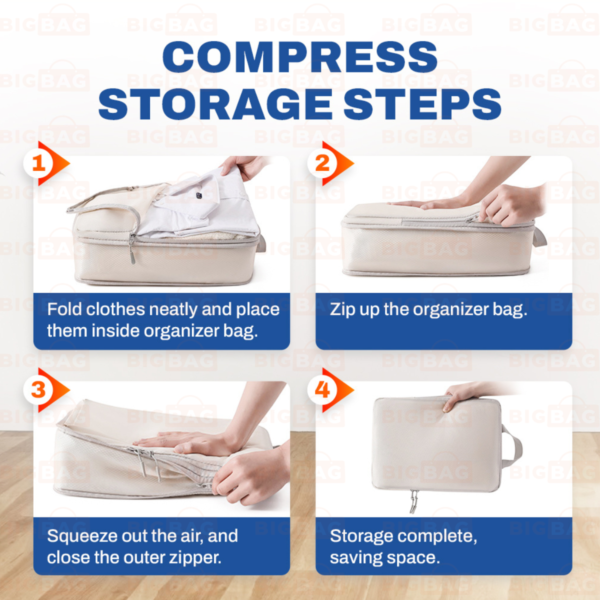 4/6Pcs Set Compression Organizer Bag