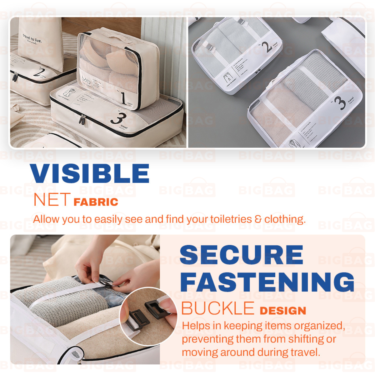 7in1 Set Travel Bag Organizer