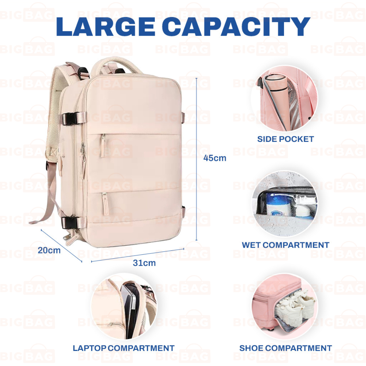 Large Capacity Laptop  Backpack