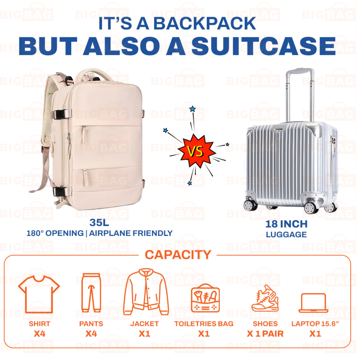 Large Capacity Laptop  Backpack