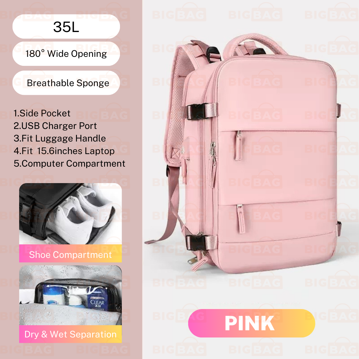 Large Capacity Laptop  Backpack
