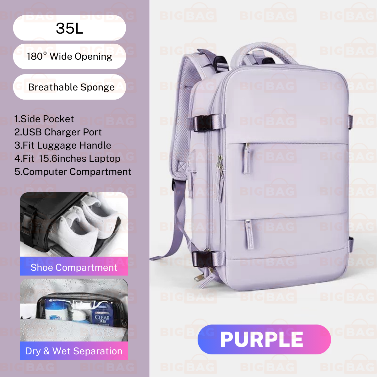 Large Capacity Laptop  Backpack