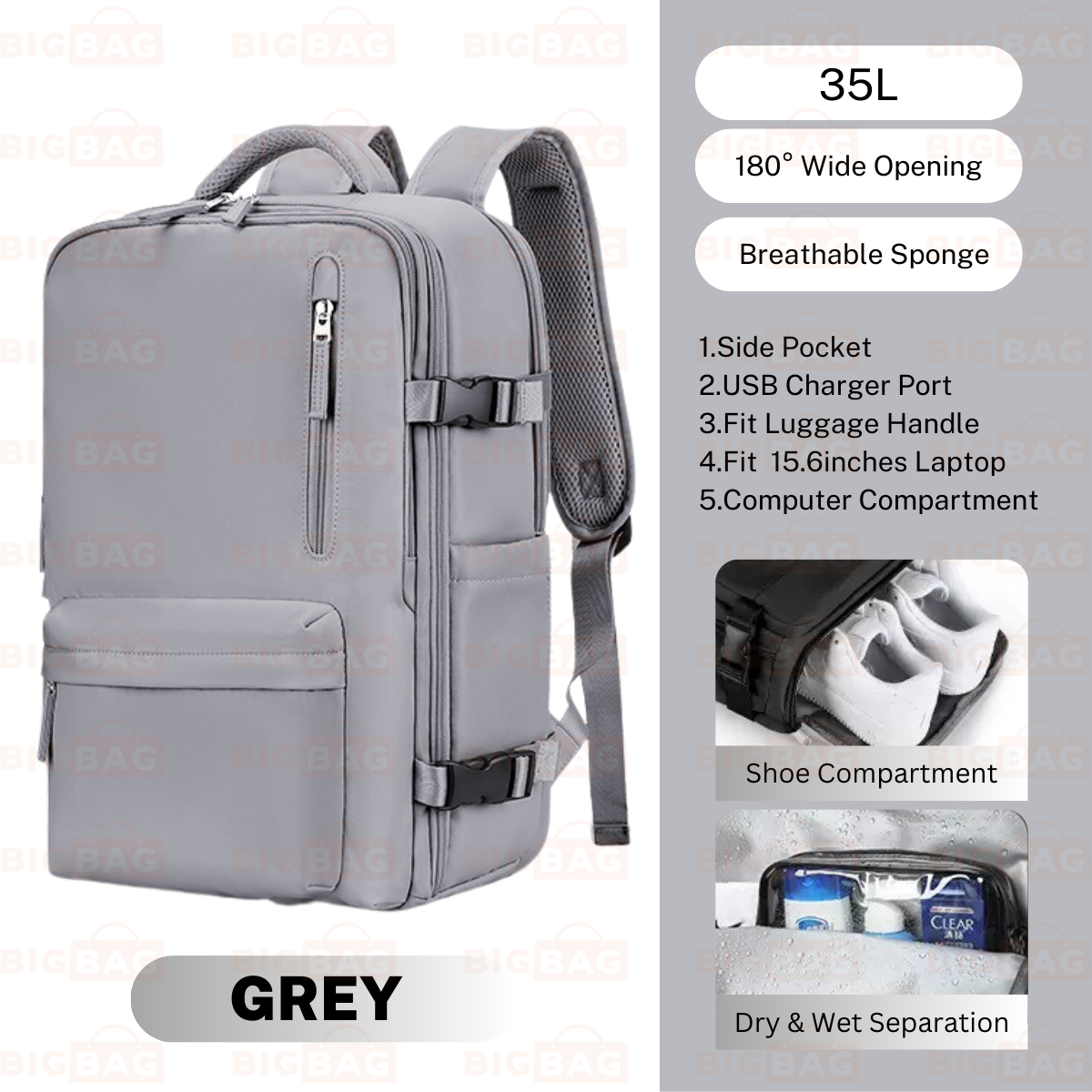 Multi Compartment Laptop Backpack