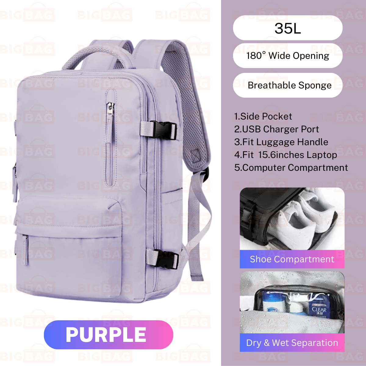Multi Compartment Laptop Backpack