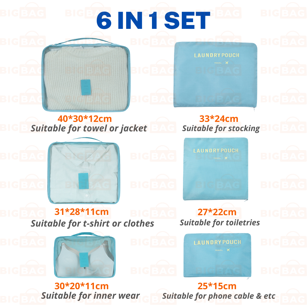 6 In 1 Travel Organizer Bag Set