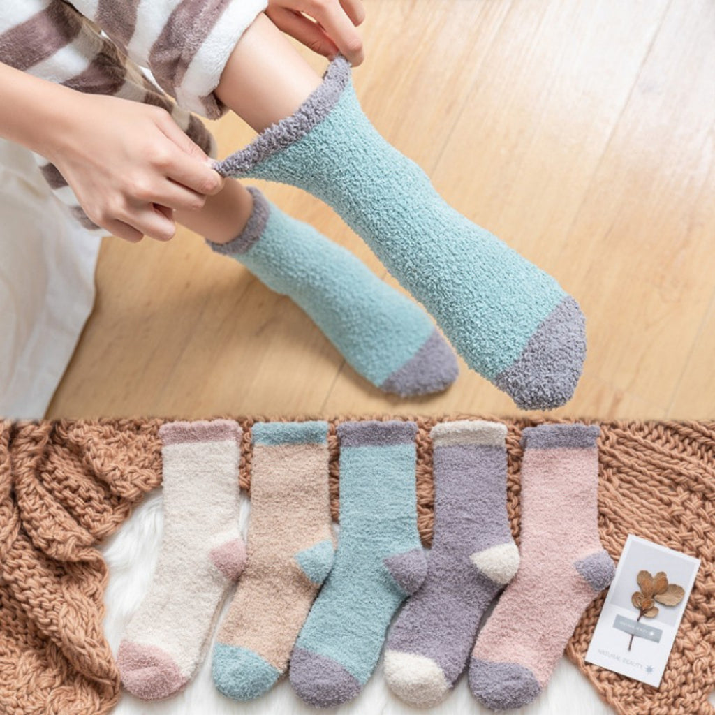 Maternity Socks Stokin Pantang Ibu Bersalin Stokin Tebal Perempuan Stocking Woman Fluffy Socks Winter Socks 月子袜